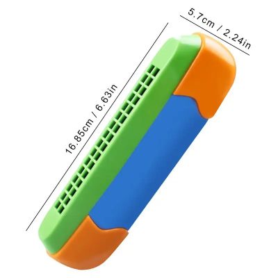 détails Harmonica 16 trous orange et bleu pour enfant