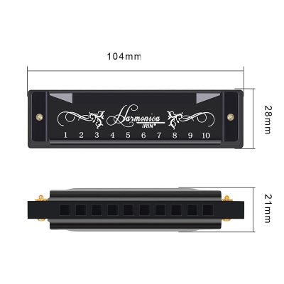 dimensions Harmonica diatonique en métal pour débutants