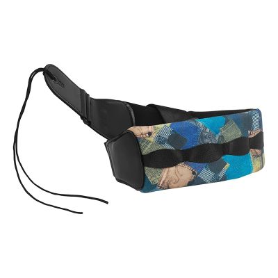 extrémités de la Sangle de guitare en néoprène motif smoky patchwork denim