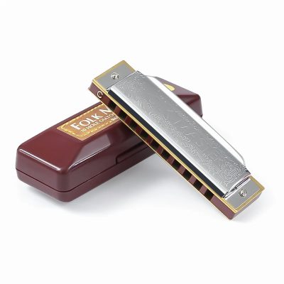 package Harmonica diatonique en métal design blues