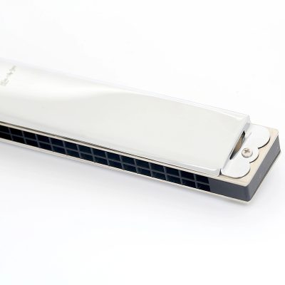 vue arrière Harmonica chromé 24 trous