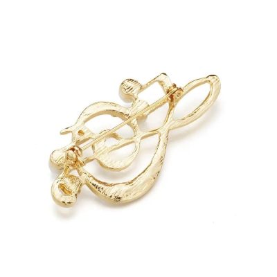 Vue Arrière de la Broche Clef de Sol ornée de Strass et de perles