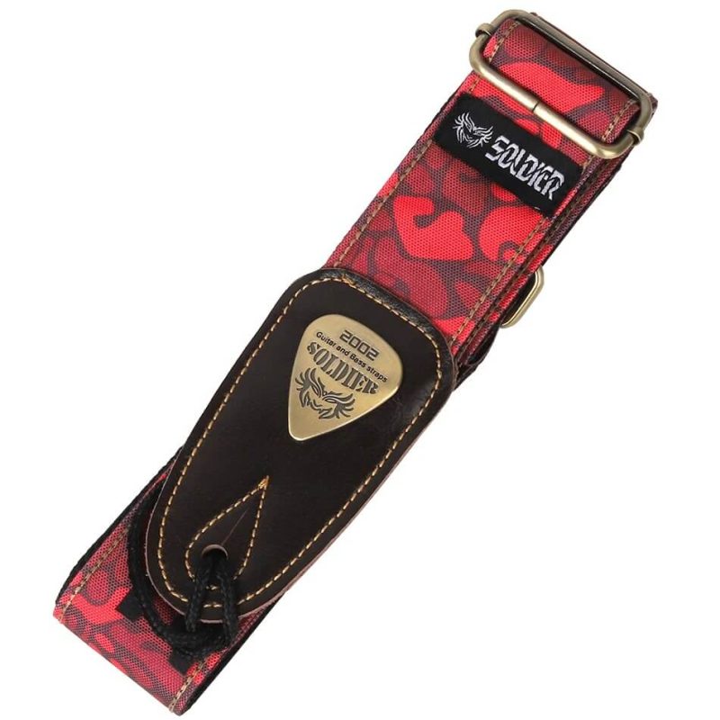 Sangle Guitare Camouflage Urbain couleur rouge