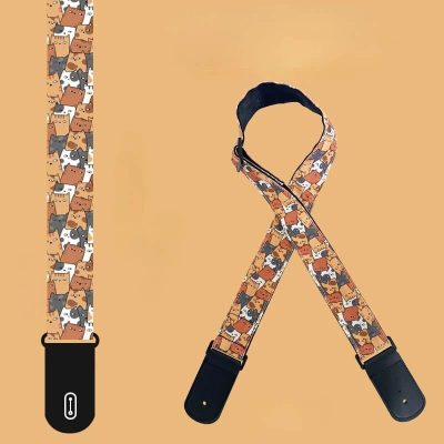 Sangle Guitare Enfant Motif Chats Dessin Animé