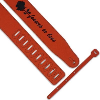 Accroches Sangle de guitare en cuir pour les rockers avec inscription Forever in Love
