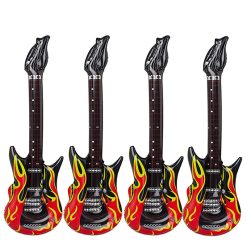 Lot de 4 Guitares électriques Gonflables Design Flammes
