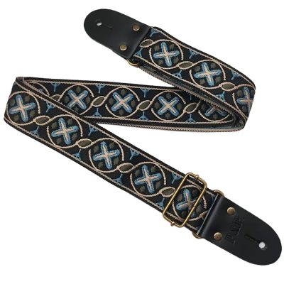 Sangle de guitare vintage motif jacquard brodé - modèle 2