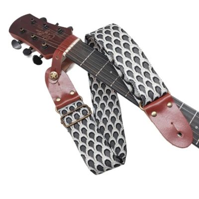 Sangle de guitare avec impression écailles de poissons 4 couleurs au choix