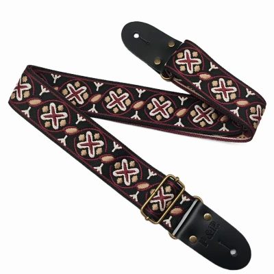 Sangle de guitare vintage motif jacquard brodé - modèle 3