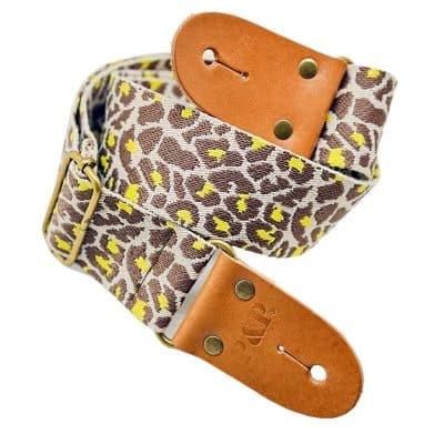 Sangle Guitare imprimé Léopard - couleur jaune