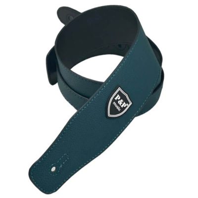 Sangle de guitare basse en cuir souple réglable - couleur bleu
