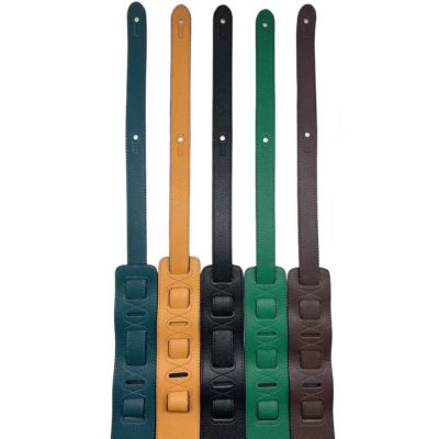 Sangle de guitare basse en cuir souple réglable détails réglages