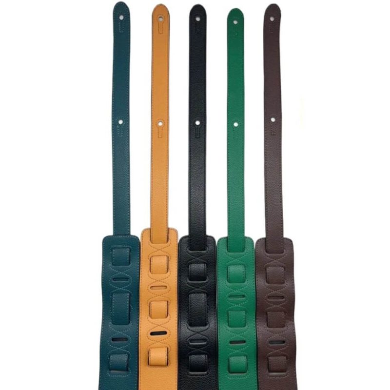 Sangle de guitare basse en cuir souple réglable détails réglages