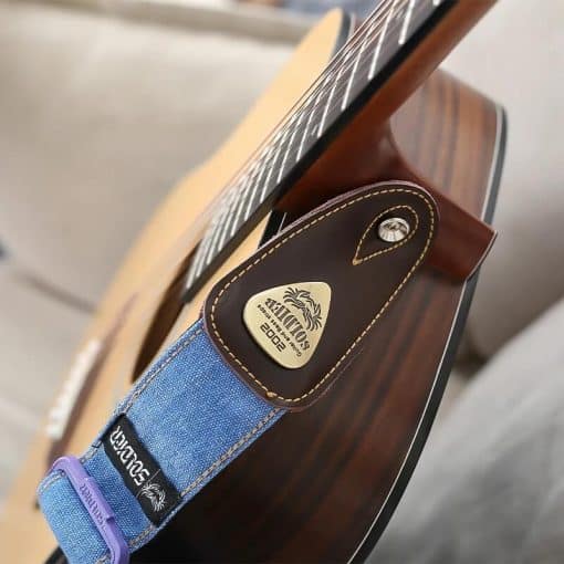 Sangle de guitare en Jeans Denim avec extrémités cuir