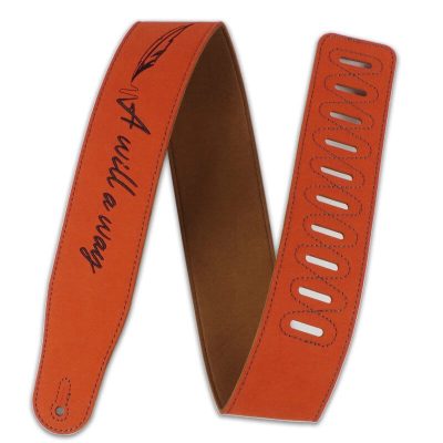 Sangle de guitare en cuir pour les rockers inscription A Will A Way