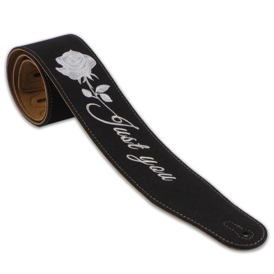 Sangle de guitare en cuir pour les rockers inscription Just For You