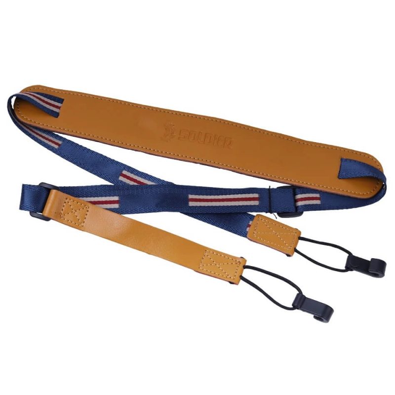 Sangle pour ukulélé très fine avec épaulière - couleur bleu