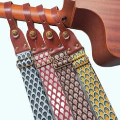 98 - Sangle de guitare avec impression écailles de poissons - 4 couleurs au choix !