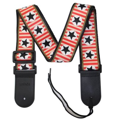 vue complète Sangle Guitare électrique étoiles Rock