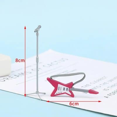 Dimensions Guitare Miniature électrique star rose avec micro