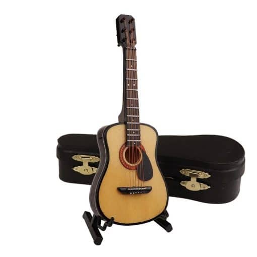 Guitare Miniature accoustique avec étui et Porte guitare - modèle 1
