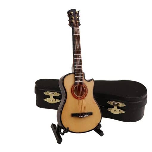 Guitare Miniature accoustique avec étui et Porte guitare - modèle 3