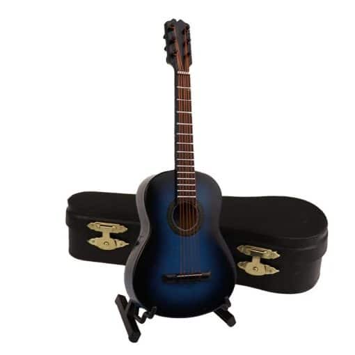 Guitare Miniature accoustique avec étui et Porte guitare - modèle 4