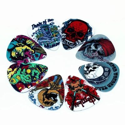 Lot de 10 médiators de guitare Tête de mort Skull Series
