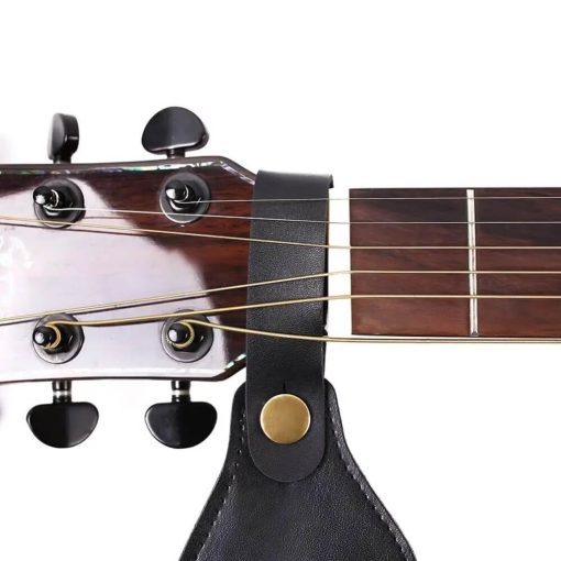 Détails du Support de sangle de guitare - Modèle en cuir noir