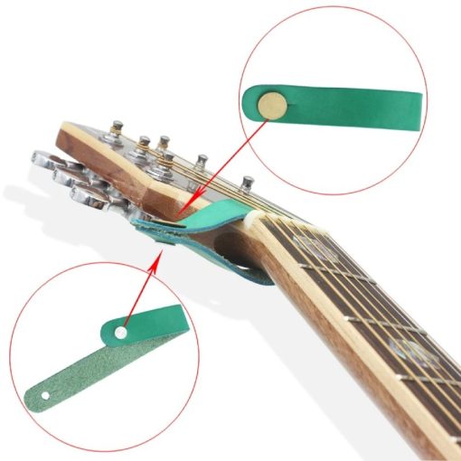 Détails du Support de sangle de guitare - Modèle en cuir vert