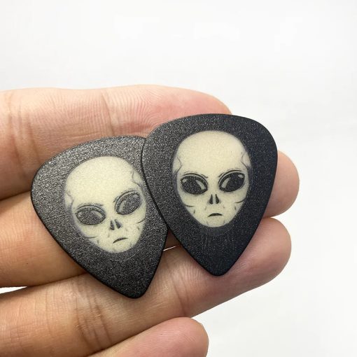 5 médiators de guitare Tête Alien - Lot de 5 pièces-