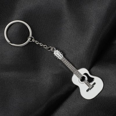 Argent Porte-clés guitare classique en allliage - 5 couleurs au choix !
