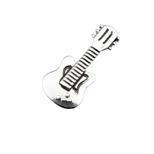 Blanc Broche Émaillée Pins Petite Guitare Électrique - 2 couleurs au choix