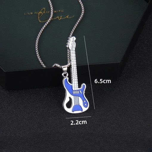 Bleu Pendentif Guitare Électrique Trio Coloré - Au choix !