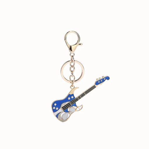 Porte-clés Guitare électrique Strass - 2 couleurs au choix - couleur bleu