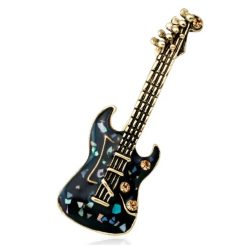 Broche Émaillée Pins Guitare électrique Couleur Nacre noir