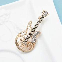 Magnifique Broche Guitare Strass