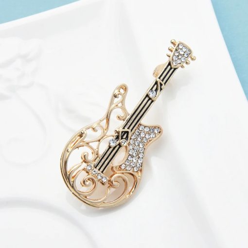 Magnifique Broche Guitare Strass