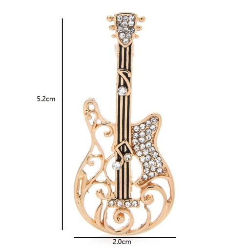 Dimensions Broche Guitare Strass