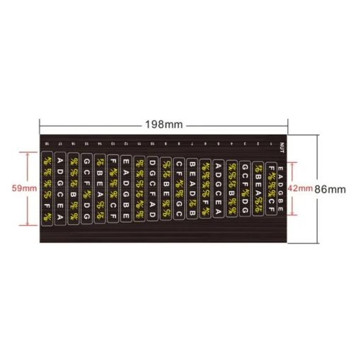 Dimensions complètes de l'Autocollant Fretboard pour Guitare