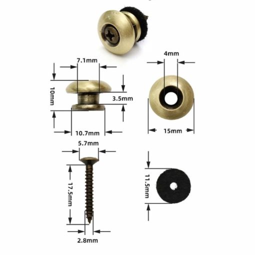 Dimensions des Strap Locks - 4 couleurs au choix