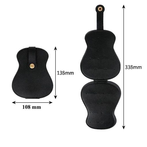 Dimensions étui rangement pour médiators en forme de Guitare - capacité de 1