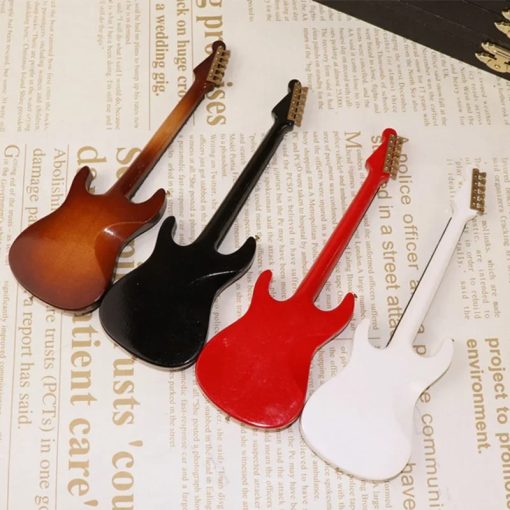 Face arrière Guitare Miniature électrique Rouge ou Noir avec Boîte de rangement - 4 tai