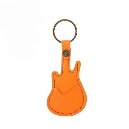 Porte-clés Guitare étui médiators Couleur Orange