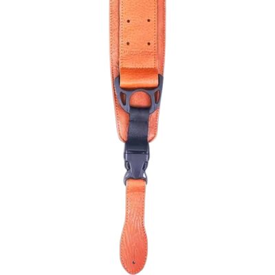 Sangle pour guitare basse ergonomique en cuir robuste avec boucle de sécurité couleur orange clair