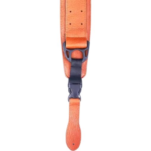 Sangle pour guitare basse ergonomique en cuir robuste avec boucle de sécurité couleur orange clair