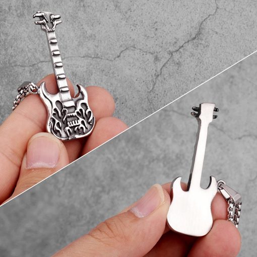 Détails complets du Pendentif Guitare "Hell Guitar" - Esprit Rock et Métal