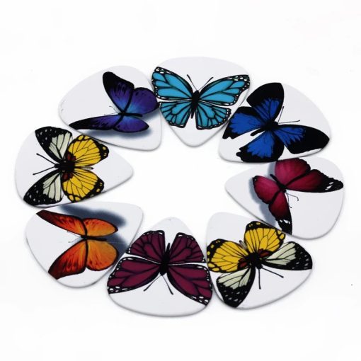 Lot de 10 Médiators à motifs Papillons Colorés - 3 épaisseurs disponibles