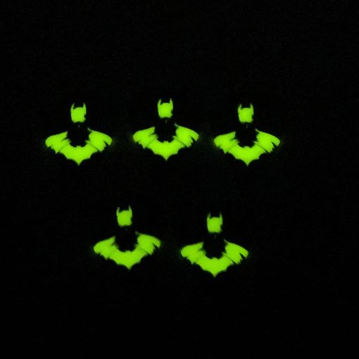 Vue luminescente des Médiators de guitare à motif Chauve-Souris