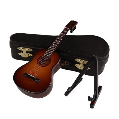 Guitare Miniature accoustique avec étui et Porte guitare - 3 tailles - 5 couleurs - modèle 1